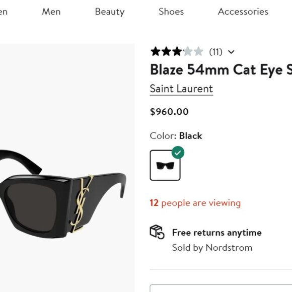 Sunglasses from Nordstrom. Brand new in Package. Cats Eye, Details & Care: White - Picture 5 of 7